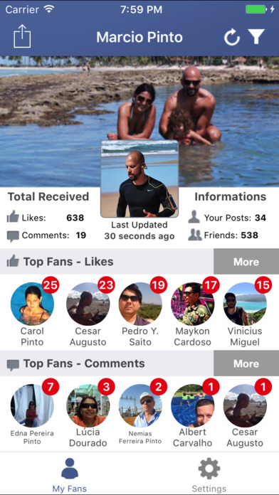 TopFans for Facebook screenshot 2