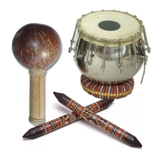 iBand - Tribal Percussion Instruments:  Bongos, Tablas, Tambourine, Maraca, Sticks and Bells