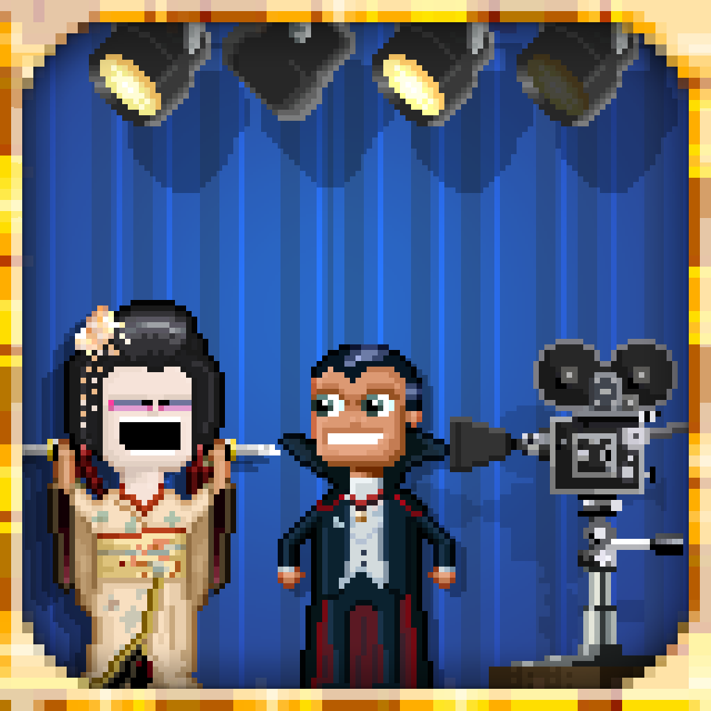 Pixely People Making Movies
