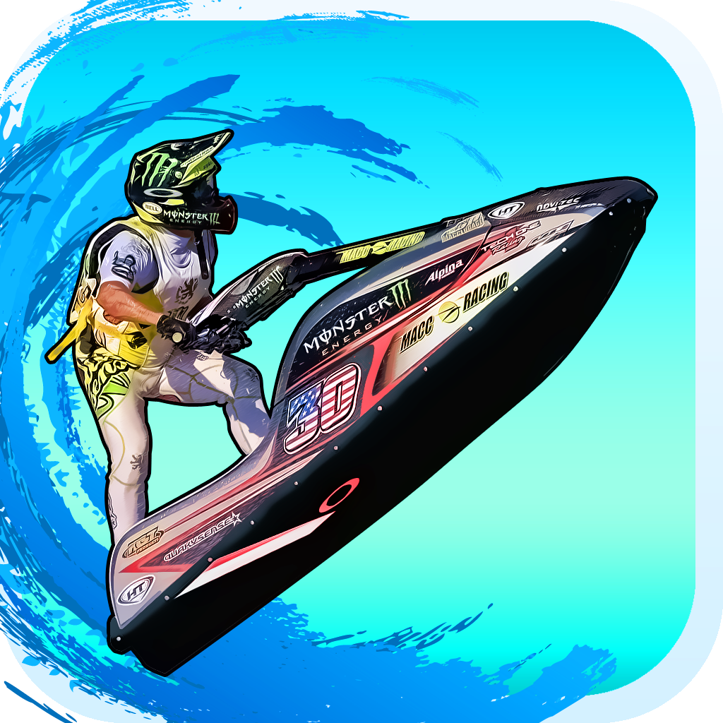 A Tropical Jet Ski Boat Water Race Game - Free Version