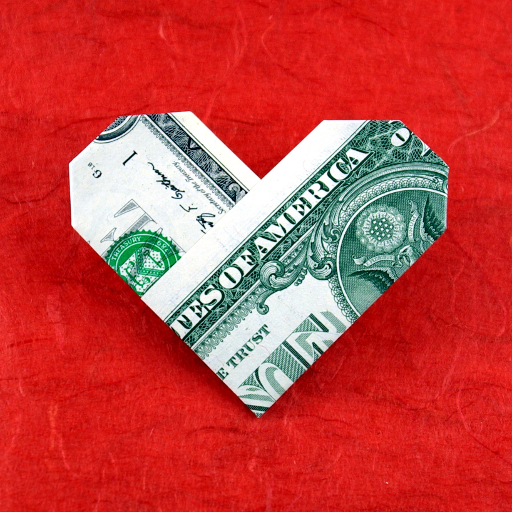 Origami Dollar Heart icon