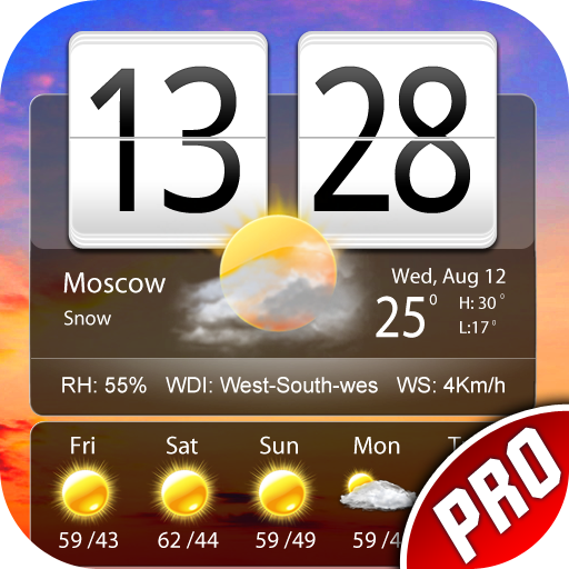 Awesome Live Weather Clock Pro icon
