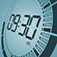 A designer LCD-themed alarm clock app