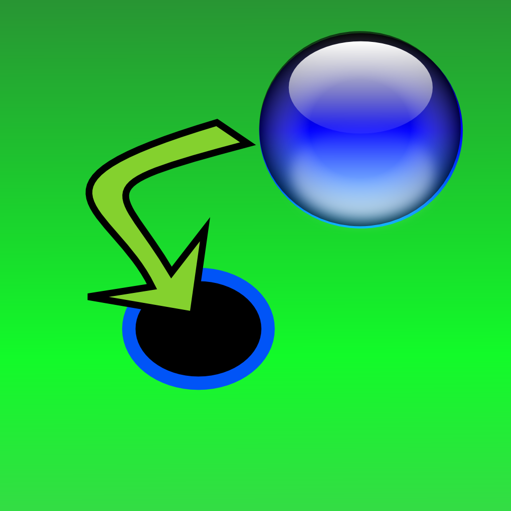 a ball is put in to a hole icon