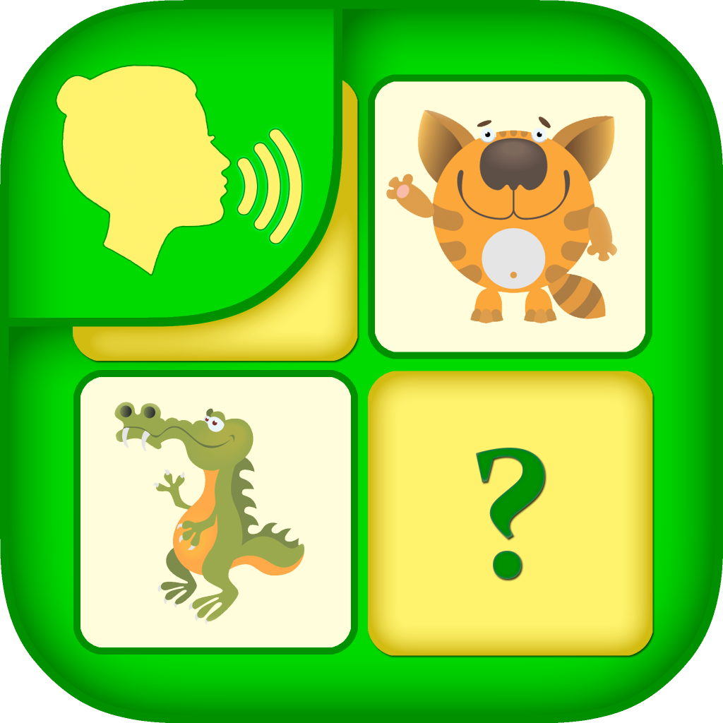 Animals matching game - colorful kids game for brain and memory training with animal names