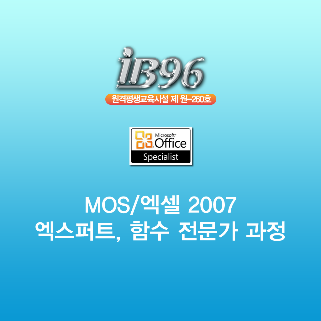 MOS 엑셀 2007 엑스퍼트, 함수과정 강좌