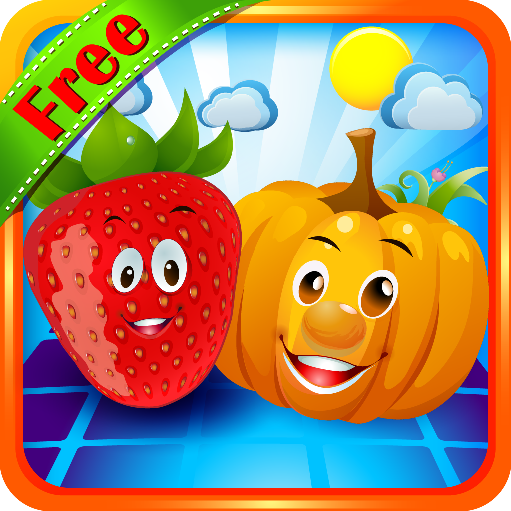 A Fruit and Vegetable Farm Match Flow Game. Fun,Multilevel, Challenging Puzzle game for Kids, Adults and Vegetarian Heroes