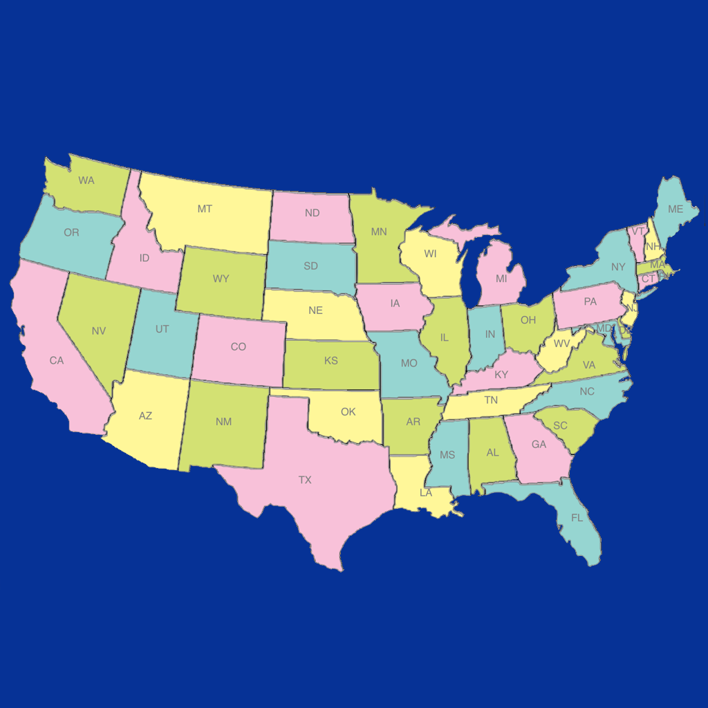 TingMap USA - A map educational learning tool and puzzle game for kids to master the states/capitals/population/state flowers/state birds of the united states of america with map testing available on  icon