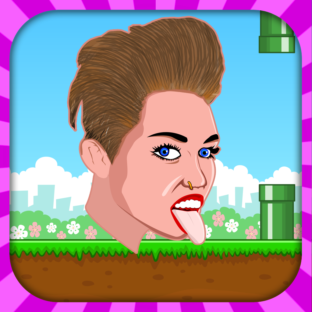 Flying Miley Revenge - Celebrity flyer  parody flappy style game for cyrus fans icon