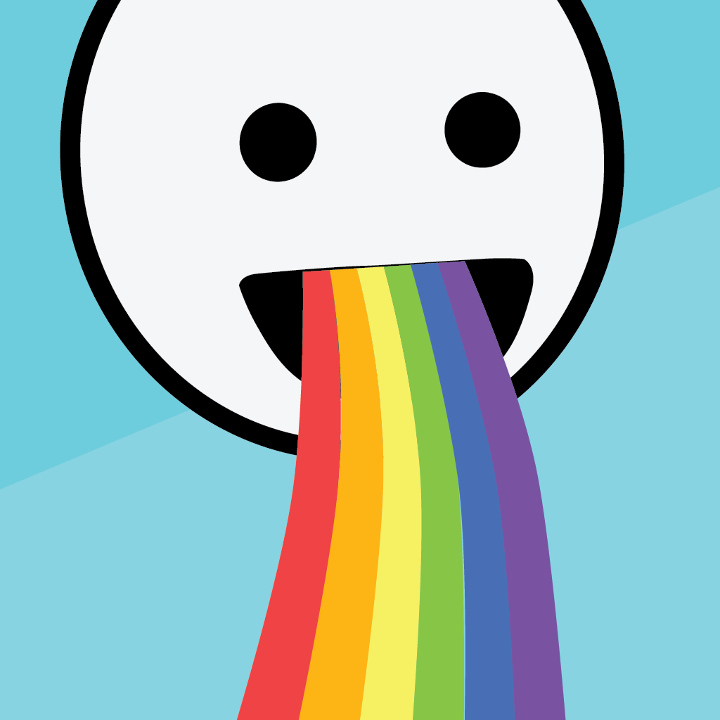 Rainbow Puke! - Gold Vomit, Laser Eyes, and Text on Photos icon