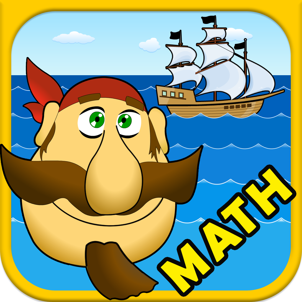 Useful Math. Smart Pirate: Elementary School - Addition, Subtraction, Multiplication and Division, Basic Skill Practice Game icon