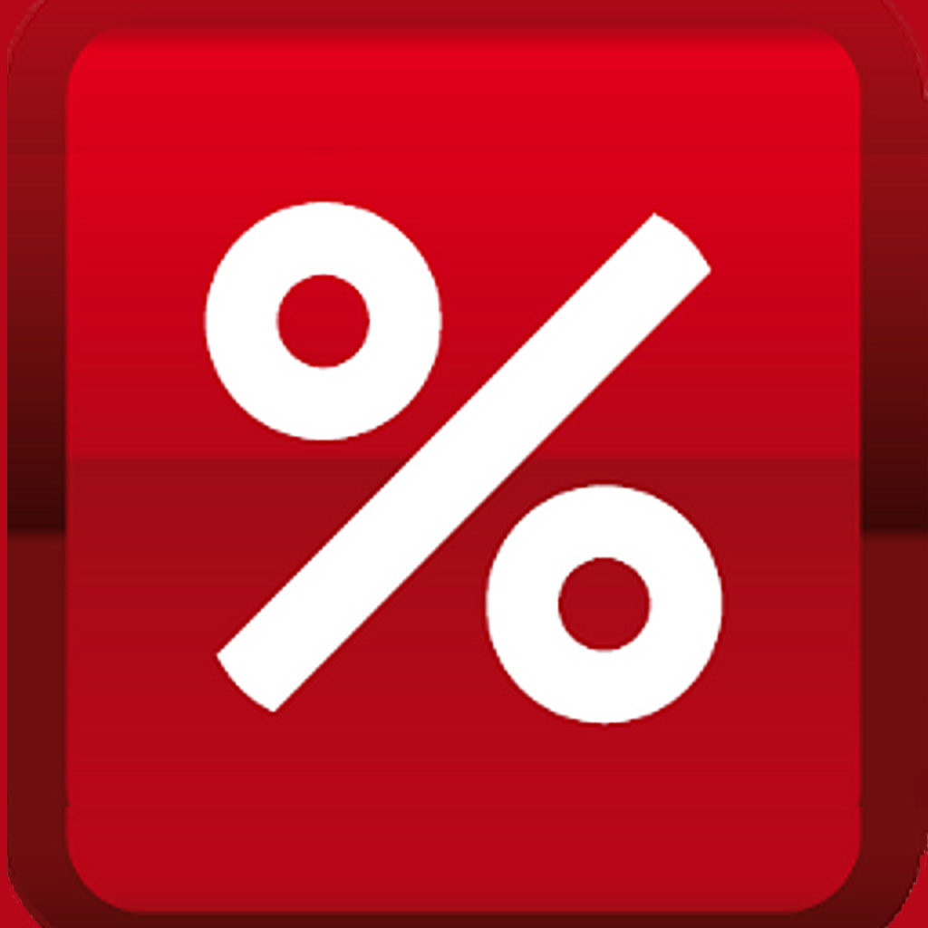 Percentage Calculator - A multipurpose calculator app for calculating percentage,discount,markups and tips using simple interface icon