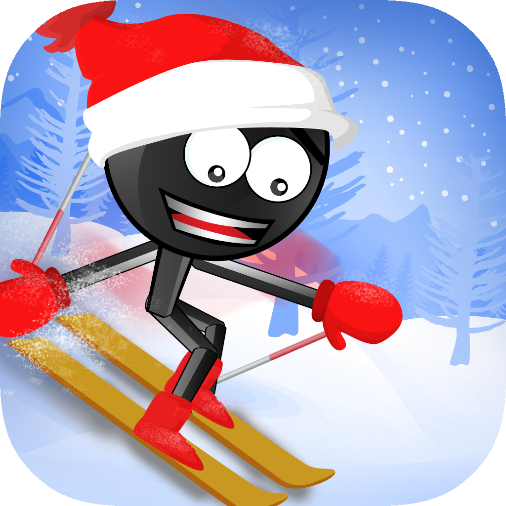 Stickman Christmas Skiing