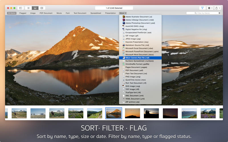 sorting through videos with fileloupe