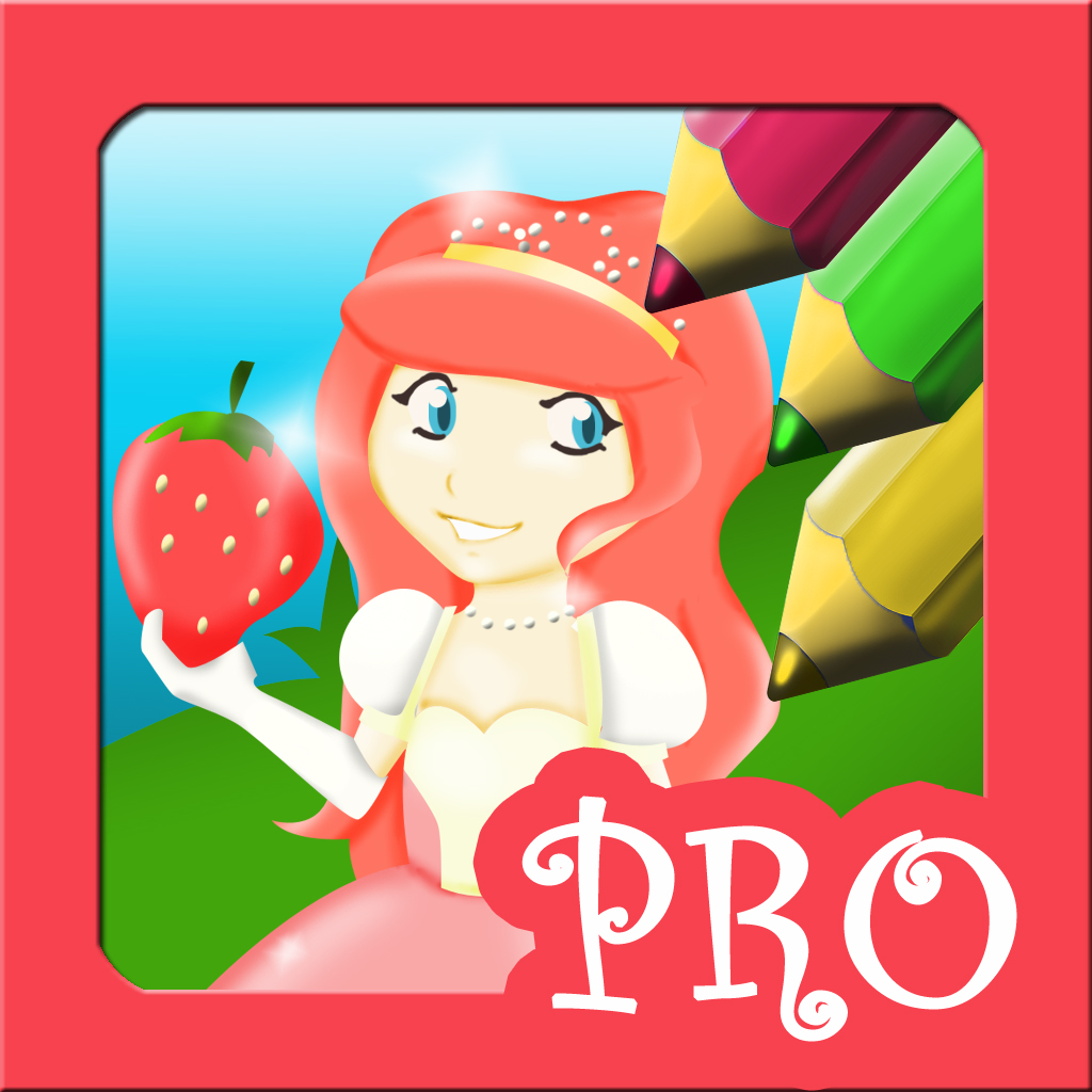 Princess Coloring Book: Little Strawberry Shortcake Girl Game PRO icon