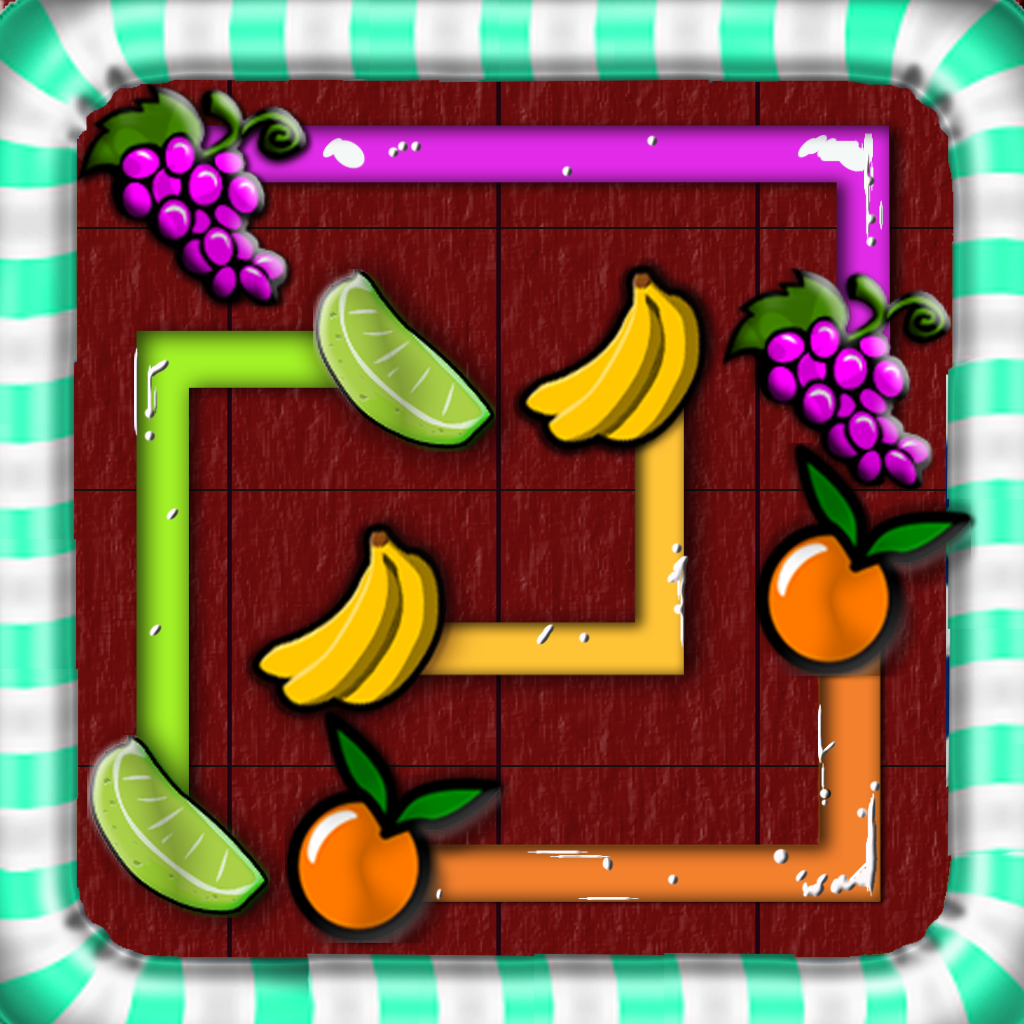 A addictive  fruits flow free brain puzzle game