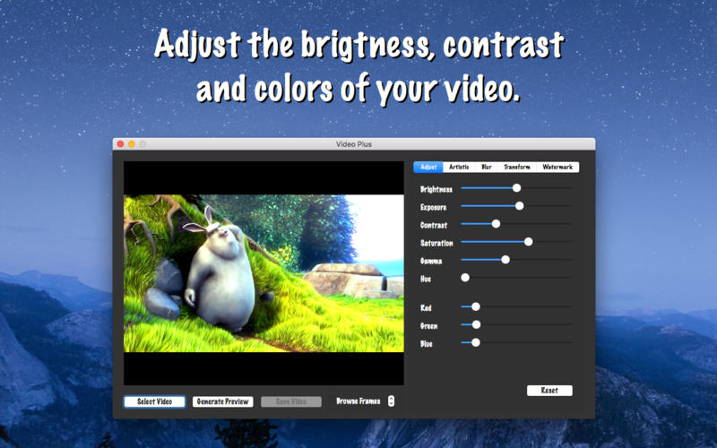 Video Plus 1.2  Watermark, Rotate, Scale, Adjust and Apply Effects to Your Videos