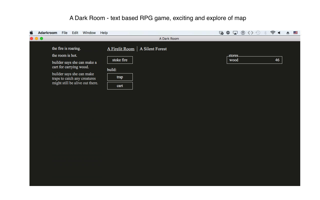 A Dark Room Text Based Rpg Game Macgenius