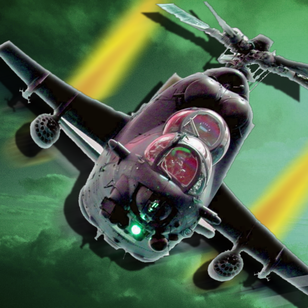 A apache Fighter Chopper Air Strike - Single soldier pilot deployer at Dark night war missions, The hero of Nation.