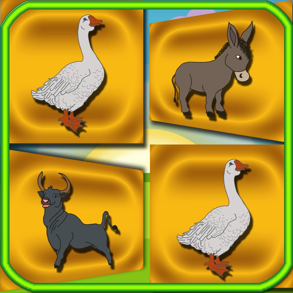 Memory Farm Animals Flash Cards Game - The Best Cards Learning Experience