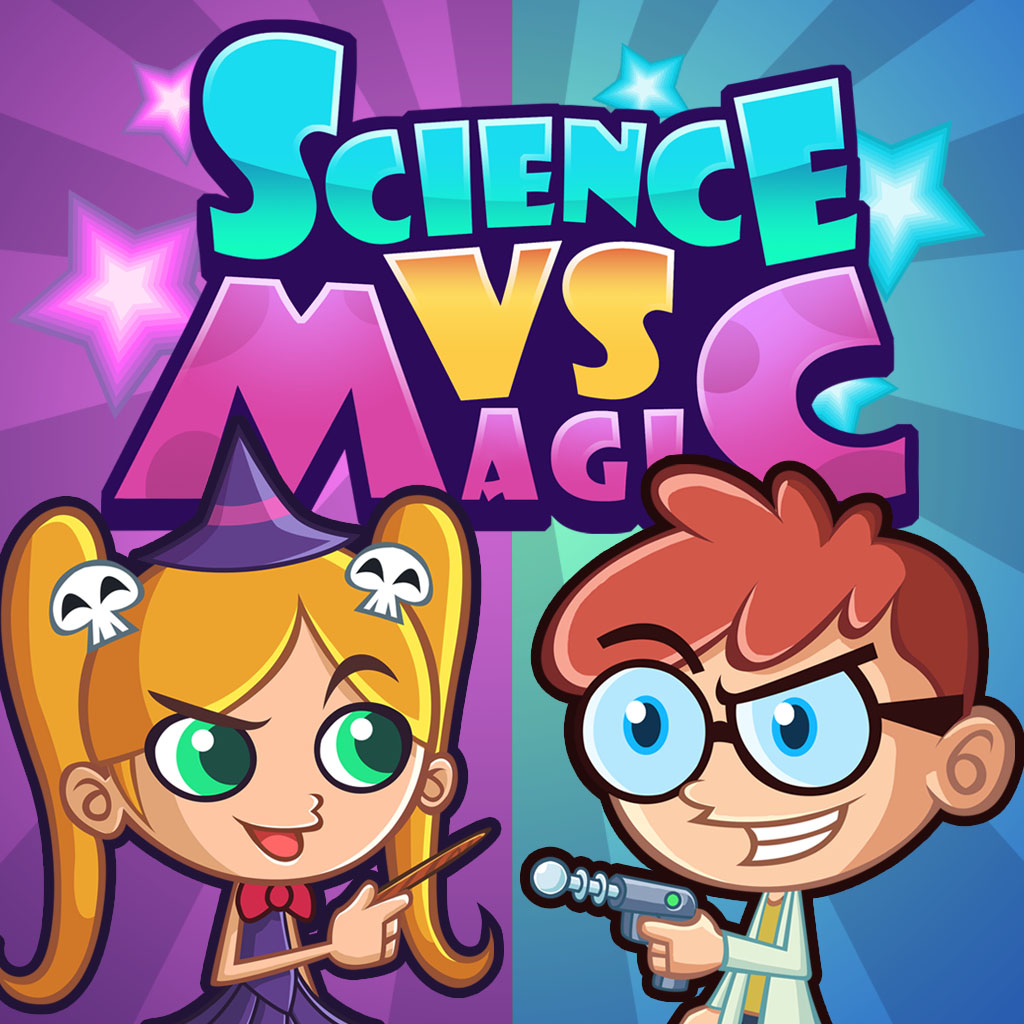 Science vs. Magic! 2 player battle game collection