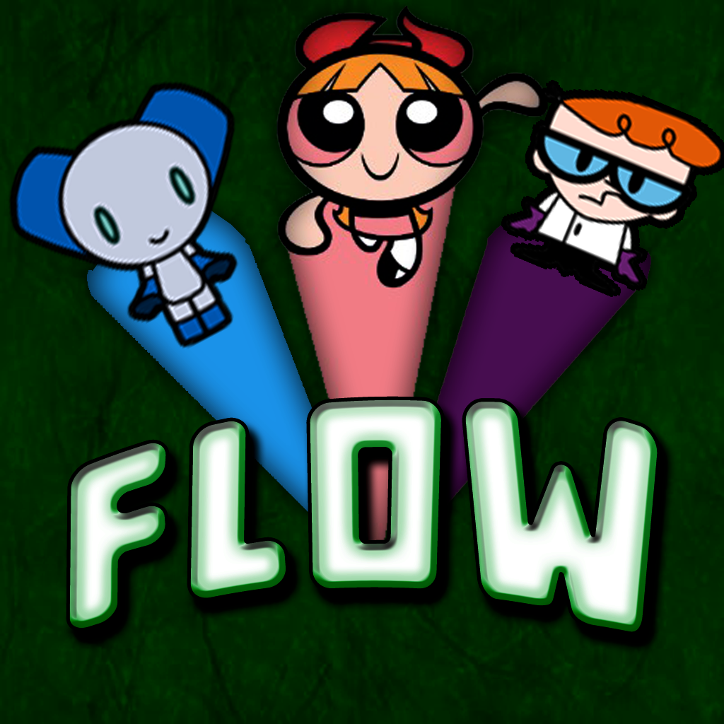 A cute cartoon character flow free brain puzzle game