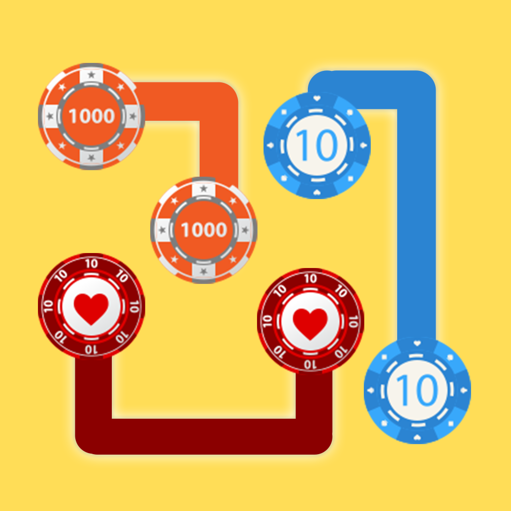 Poker Chips Flow Puzzle - A Free Game to Match and Connect the Pairs