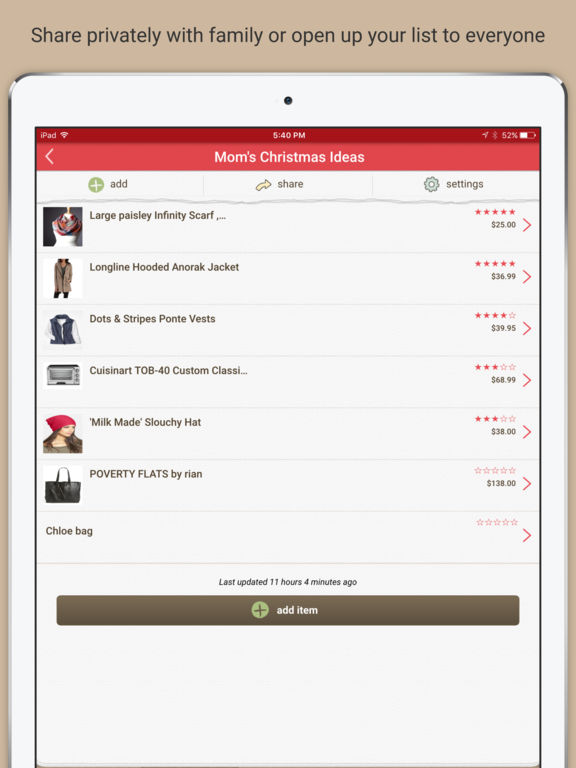Giftster wish list registry for holiday, birthday, baby screenshot