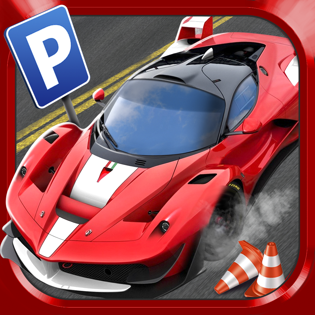 3D Sports Cars Parking Simulator Racing Games - Real Driving Test Run Park Sim Game