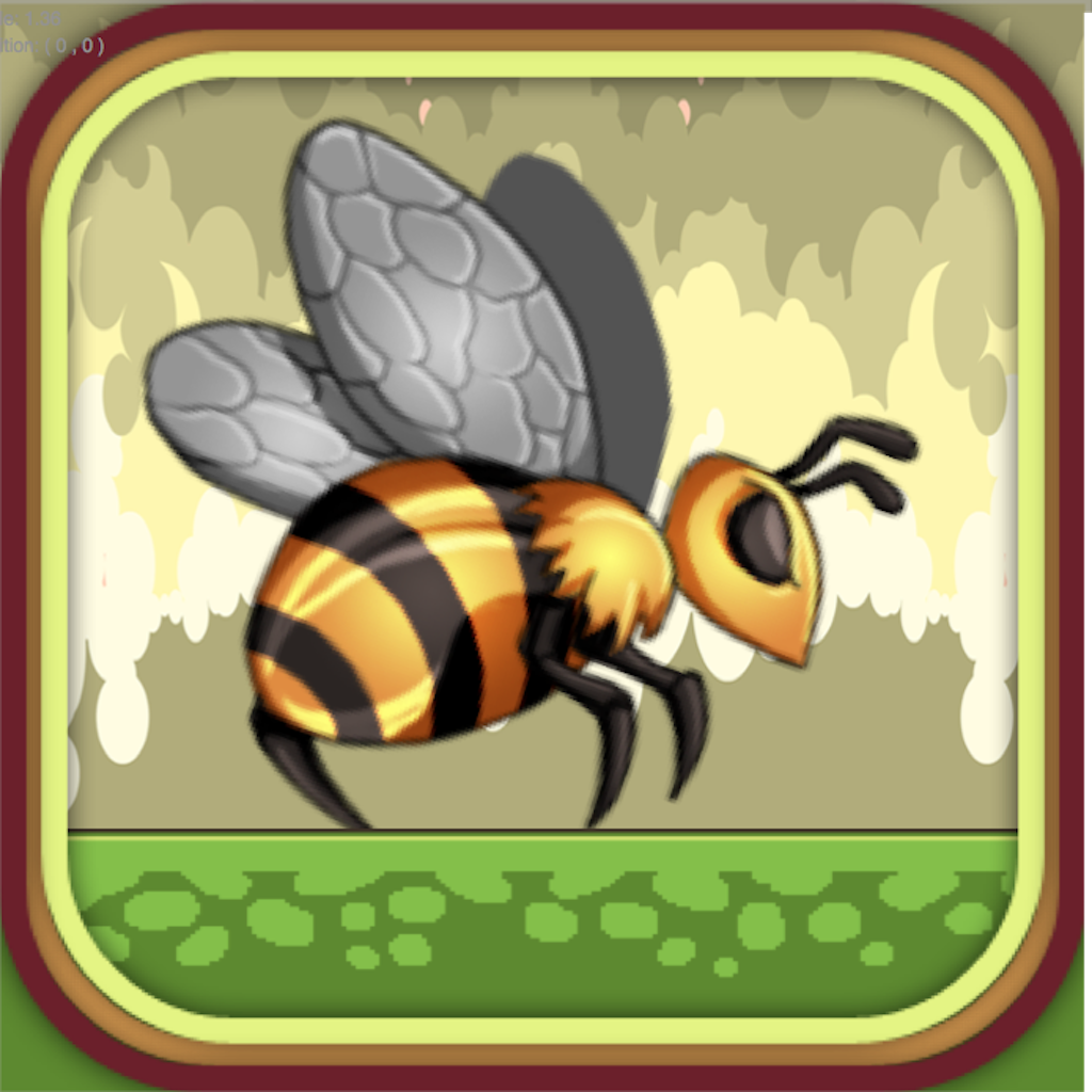 A half bee fall - jumping buzz dance of lost honey collecting little baby icon