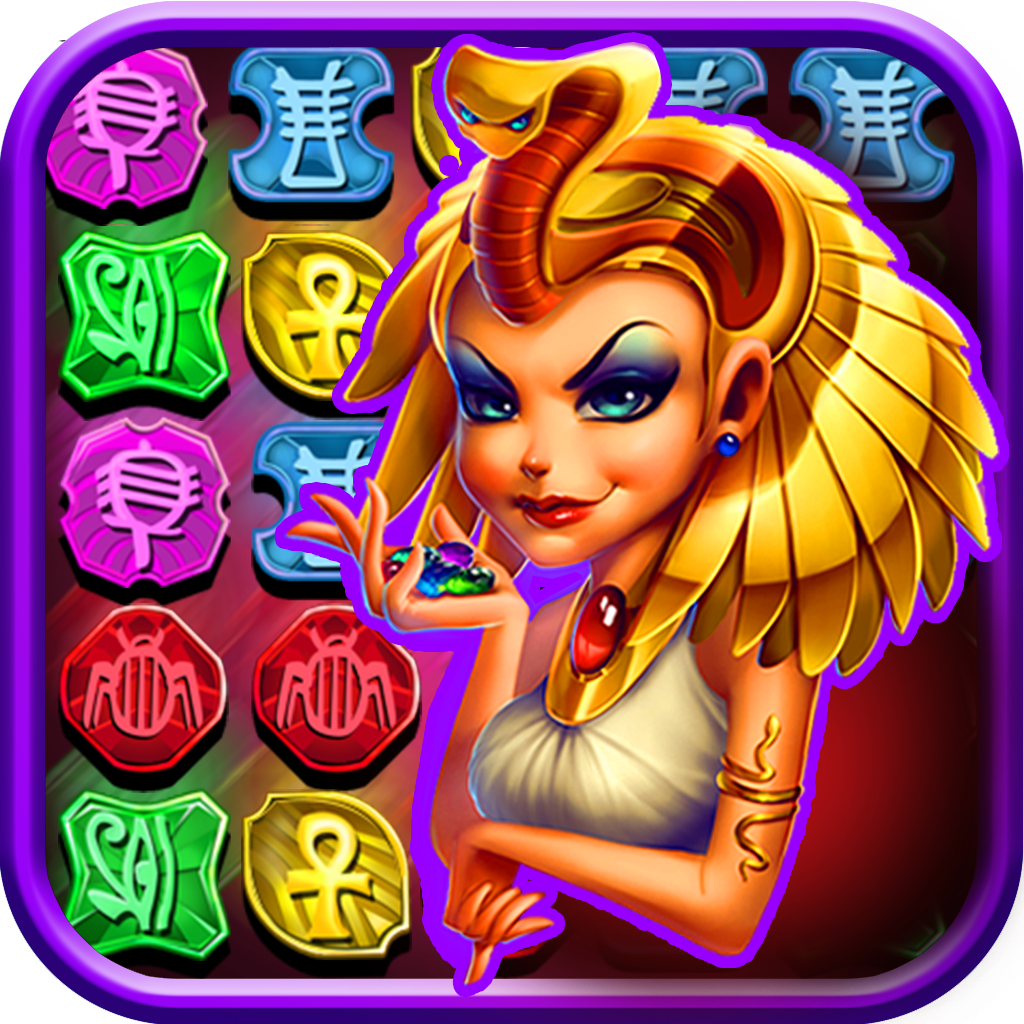 Diva Cleopatra Mystic Gems of Seduction - Match 3 Puzzle Game for Girls by Poker-Face Apps.
