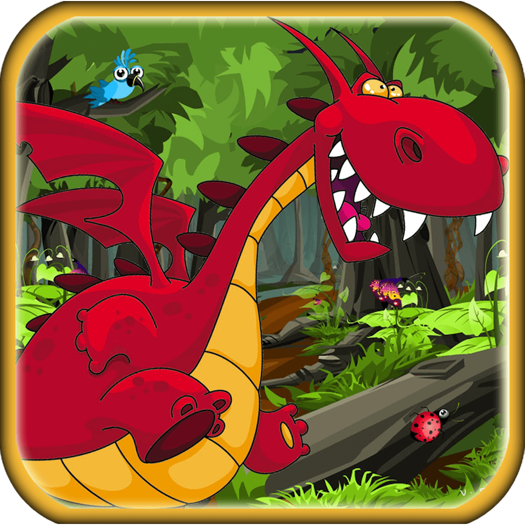 A Baby Fat Dragon Wings Saga: Jumpy Fall of Tiny Cute Monster in The Jungle