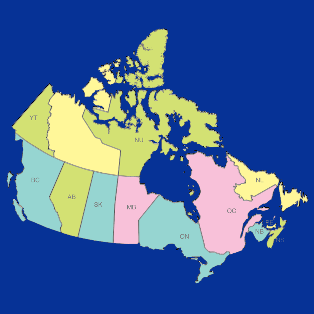 TingMap Canada - A map educational learning tool and puzzle game for kids to master the provinces/capitals/population/flowers/birds of Canada with map testing available on iPad icon