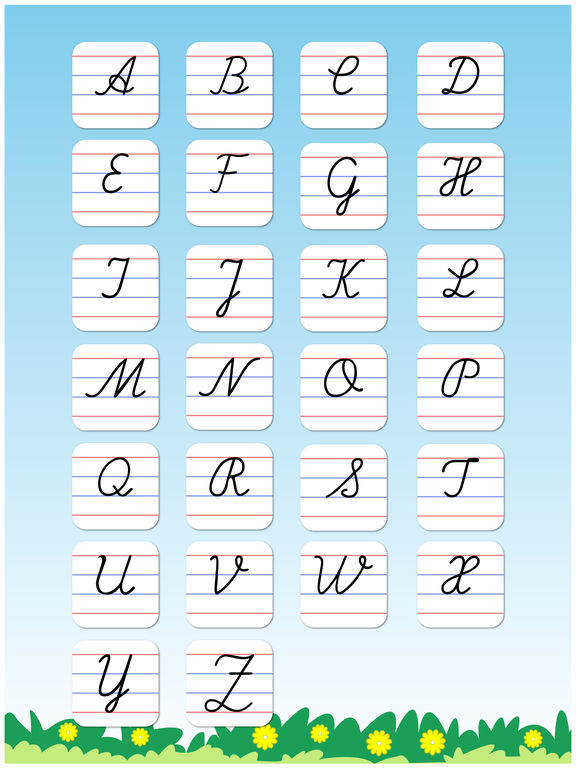 cursive writing capital letters kids learn to write uppercase alphabets and shapes apppicker