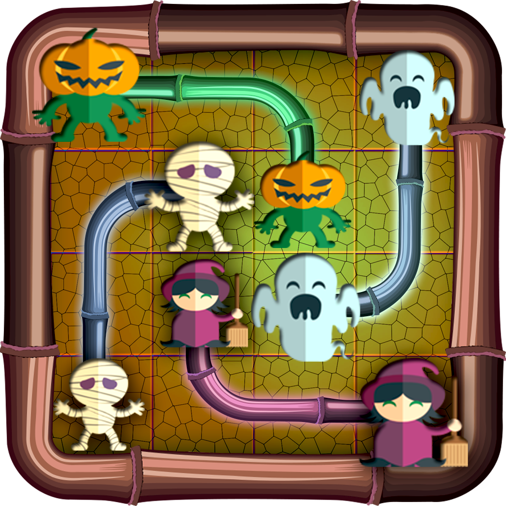 A happy halloween flow brain puzzle game icon