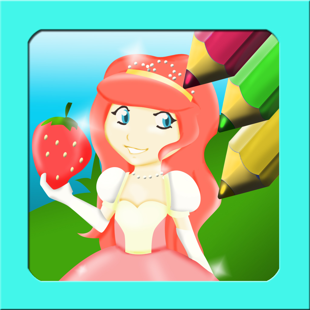 Princess Coloring Book: Little Strawberry Shortcake Girl Game FREE icon