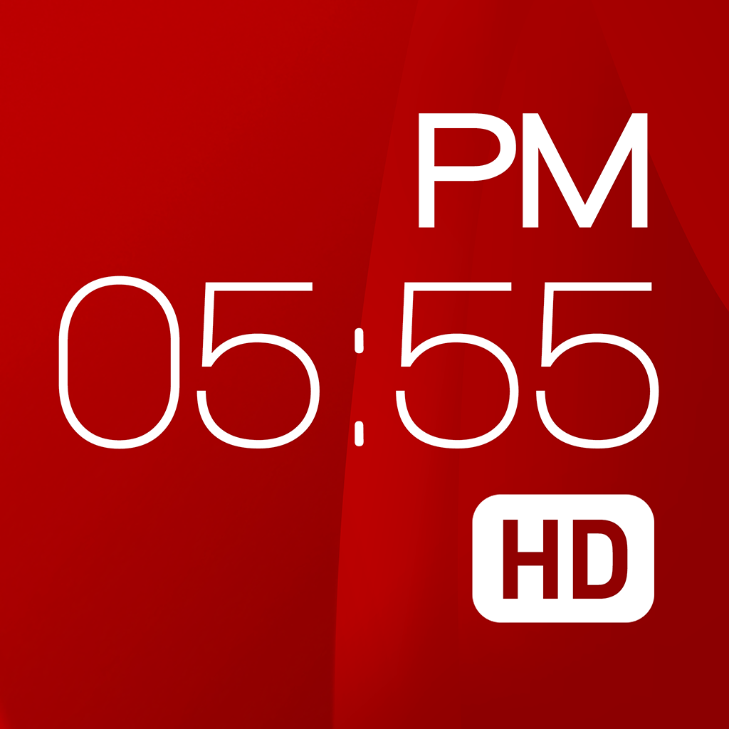 Red Clock HD (Weather & Alarm)