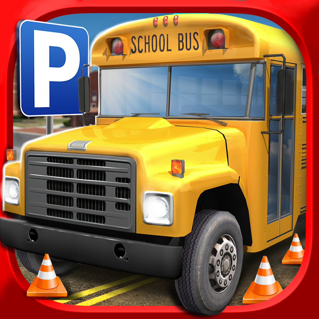 3D School Bus Parking Simulator Game - Real Driving Test Race Sim Games Free